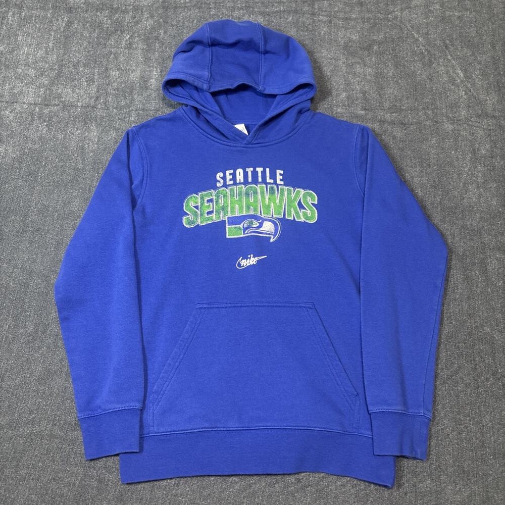Seattle Seahawks Nike NFL Apparel Youth Size Large Hoodie Retro Blue